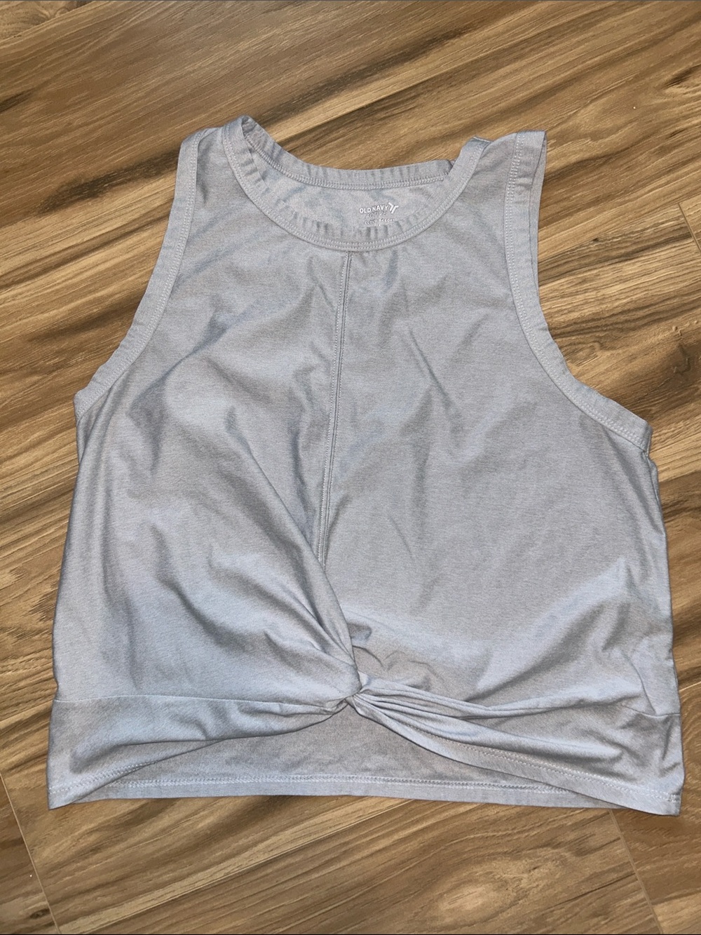 Old Navy Light Gray Twist-Front Crop Tank